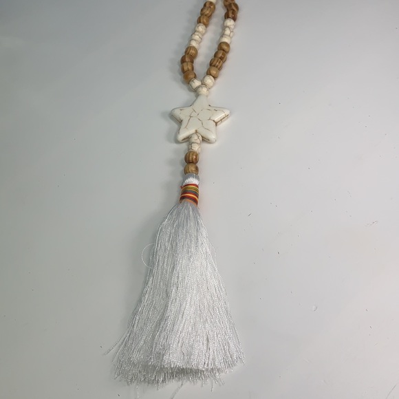 Long Mixed Media Star Tassel Necklace - Picture 6 of 8
